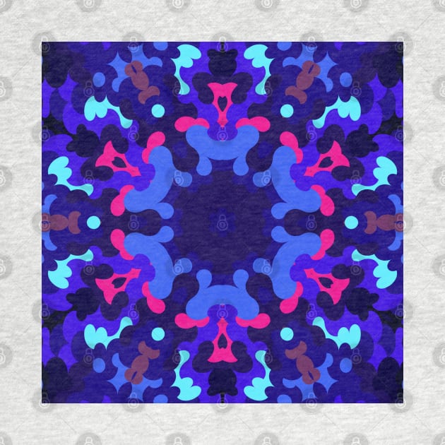 Retro Mandala Blue and Pink by WormholeOrbital